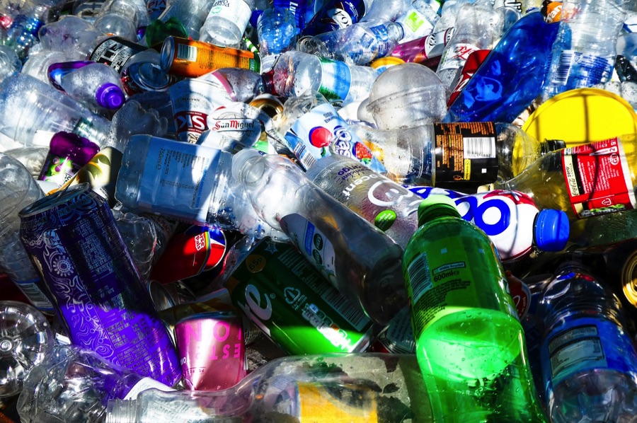 Pile of empty plastic bottles